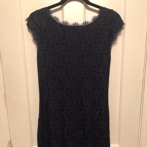 Diane Von Fusrtenberg Navy Lace Mini Dress NWT